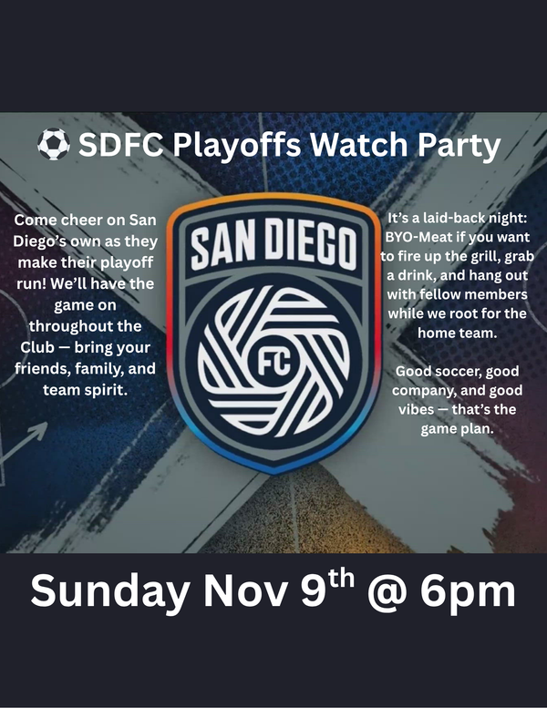 Bermuda Club Carlsbad SDFC playoffs watch party events