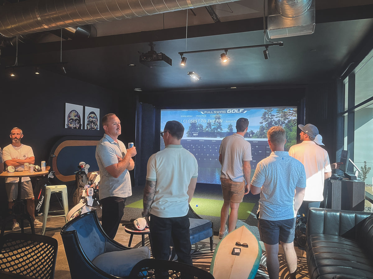 Indoor golf simulator events at Bermuda Club Carlsbad
